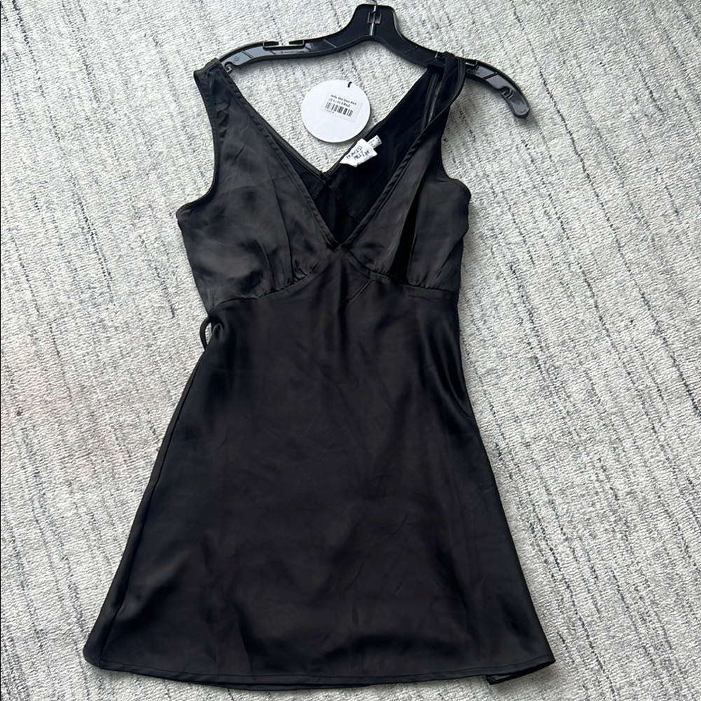 Elegant Black Satin Dress